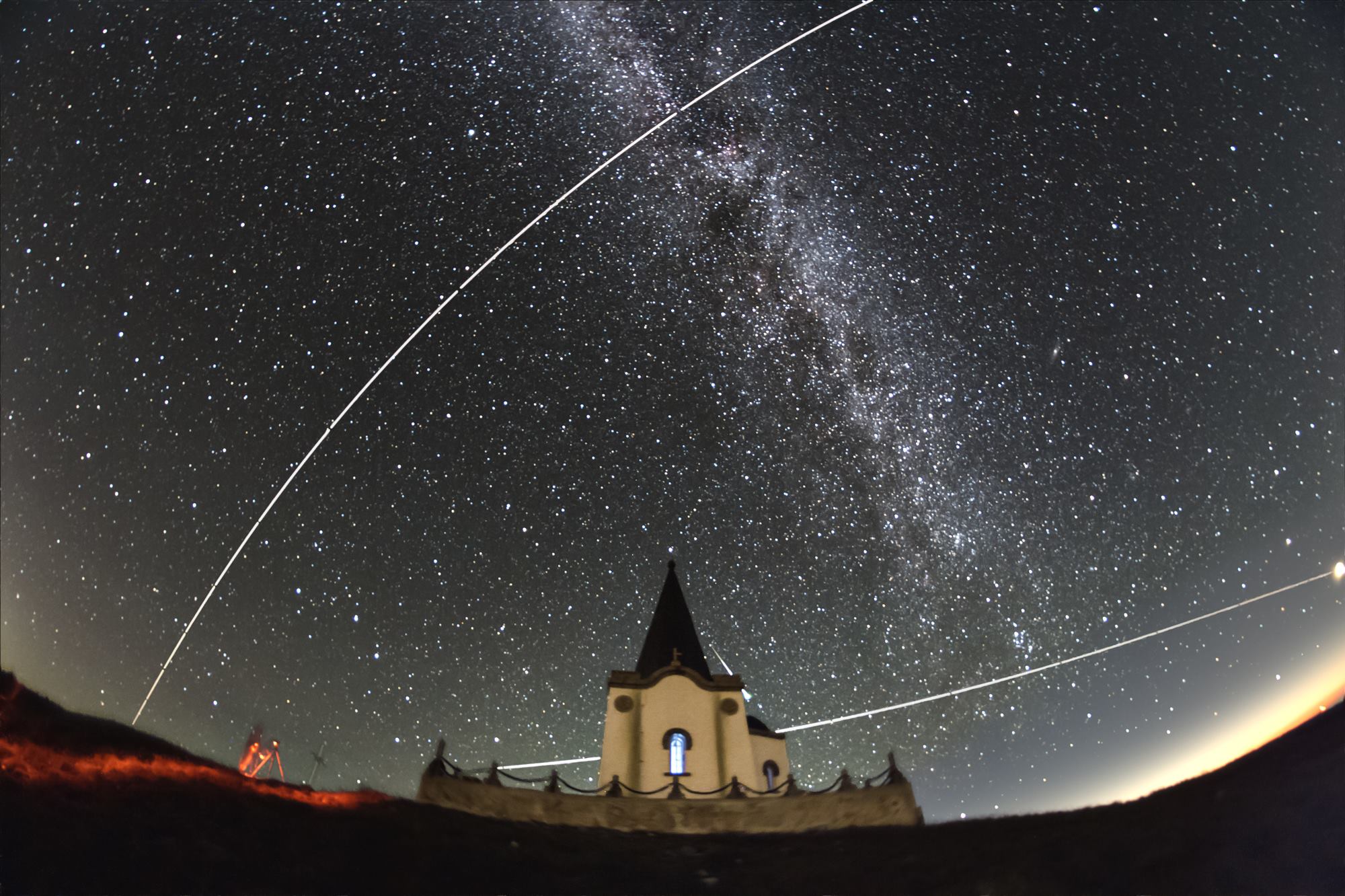 Perseid meteor on Mt Voras